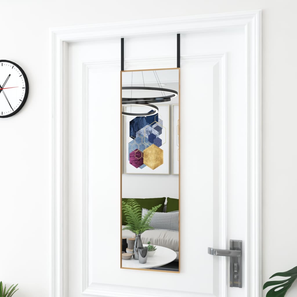 Vidaxl Door Spiegel 30x100 cm szkło i aluminiowe złoto w kolorze