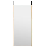 Vidaxl -Türspiegel 40x100 cm Glas und Aluminium Gold gefärbt