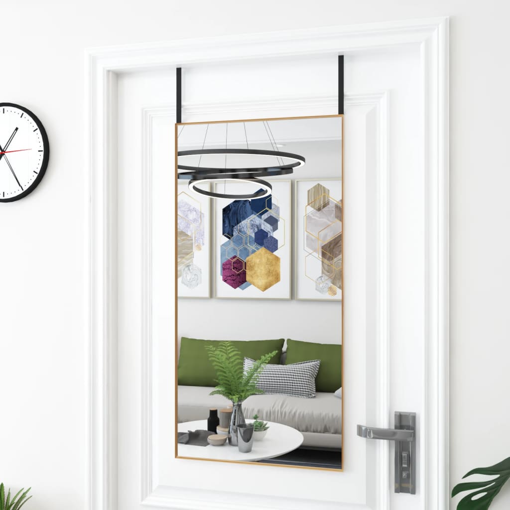 Vidaxl Dörrspegel 50x100 cm glas och aluminiumguldfärgad