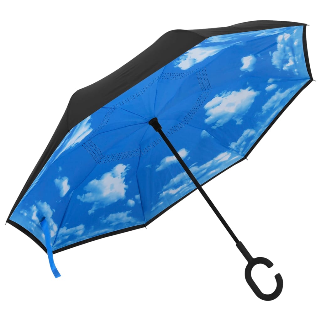 Vidaxl parapluie C-Handle 108 cm noir