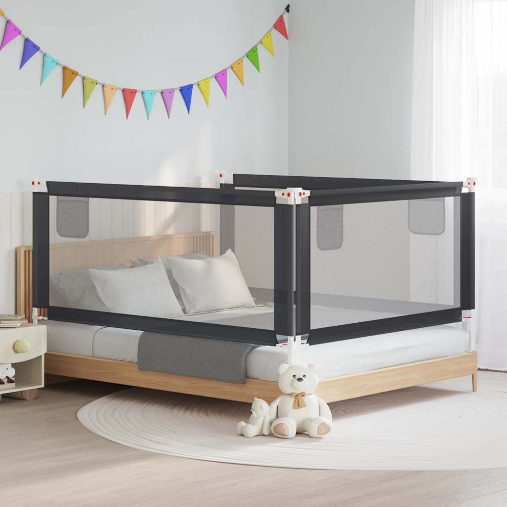 Vidaxl Bedhek Toddler 190x25 cm de tela oscura gris