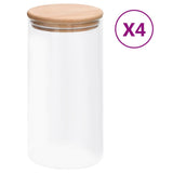 Vidaxl lagringspotter med bambuslokk 4 St 1200 ml glass