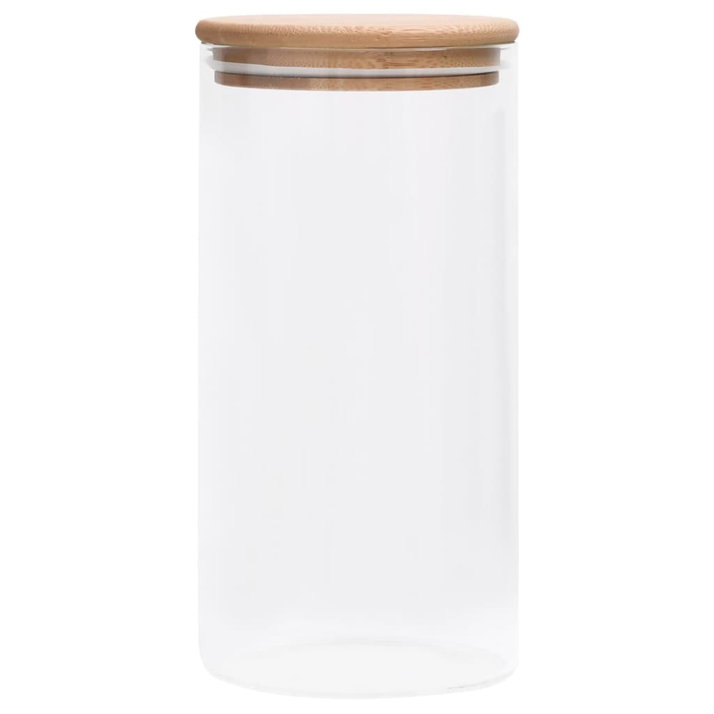 Vidaxl lagringspotter med bambuslokk 4 St 1200 ml glass