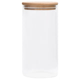 Vidaxl lagringspotter med bambuslokk 4 St 1200 ml glass