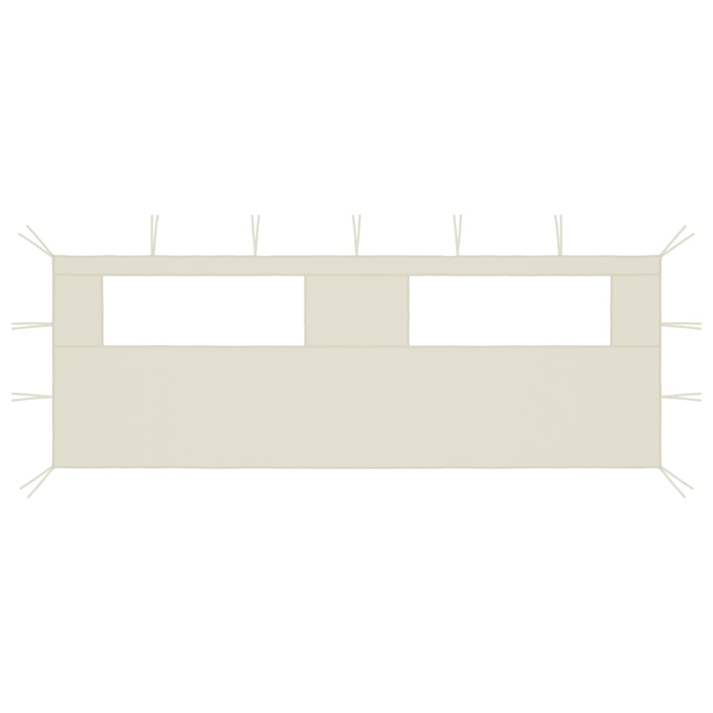 VidaXL PRAINDING WALL WITH WINDAMEN 6X2 M CRème -colored