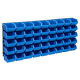 Vidaxl de almacenamiento de 48 piezas con paneles de pared azules y negros