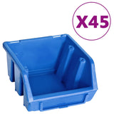 Vidaxl Set di archiviazione a 48 pezzi con pannelli a parete blu e nero