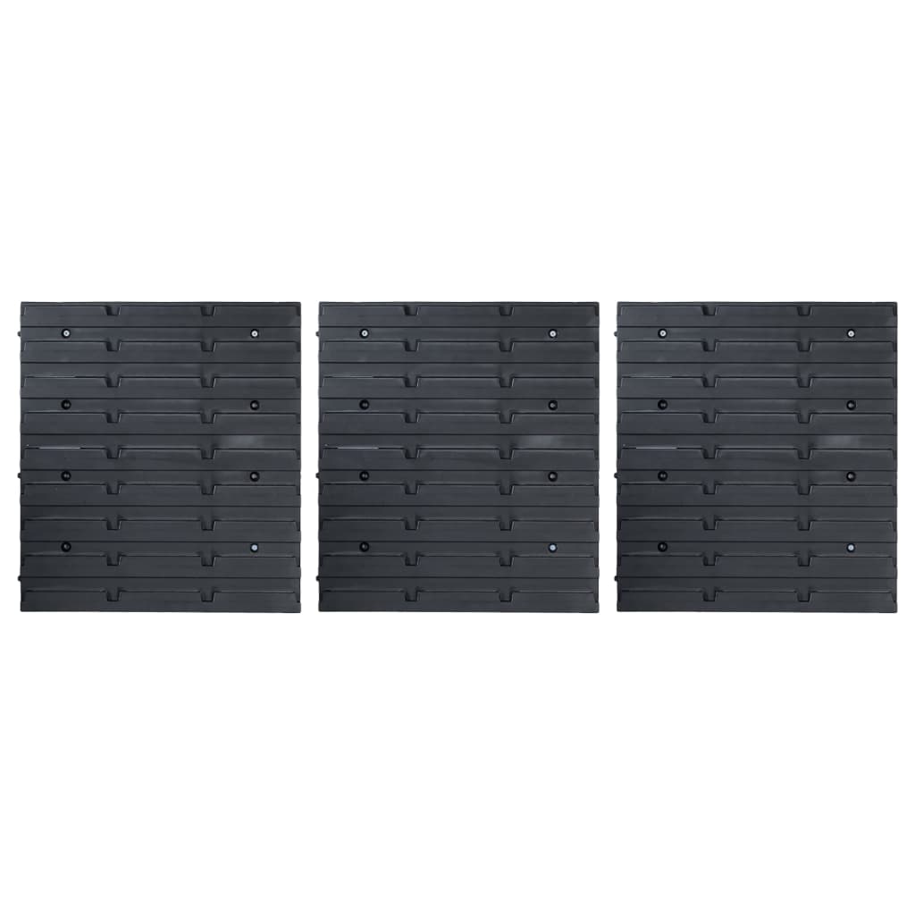 Vidaxl Set di archiviazione a 48 pezzi con pannelli a parete blu e nero
