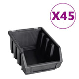 VidaXL 96-part storage set with wall panels red and black
