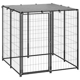 Vidaxl Dog Kennel 110x110x110 cm stalowa czarna