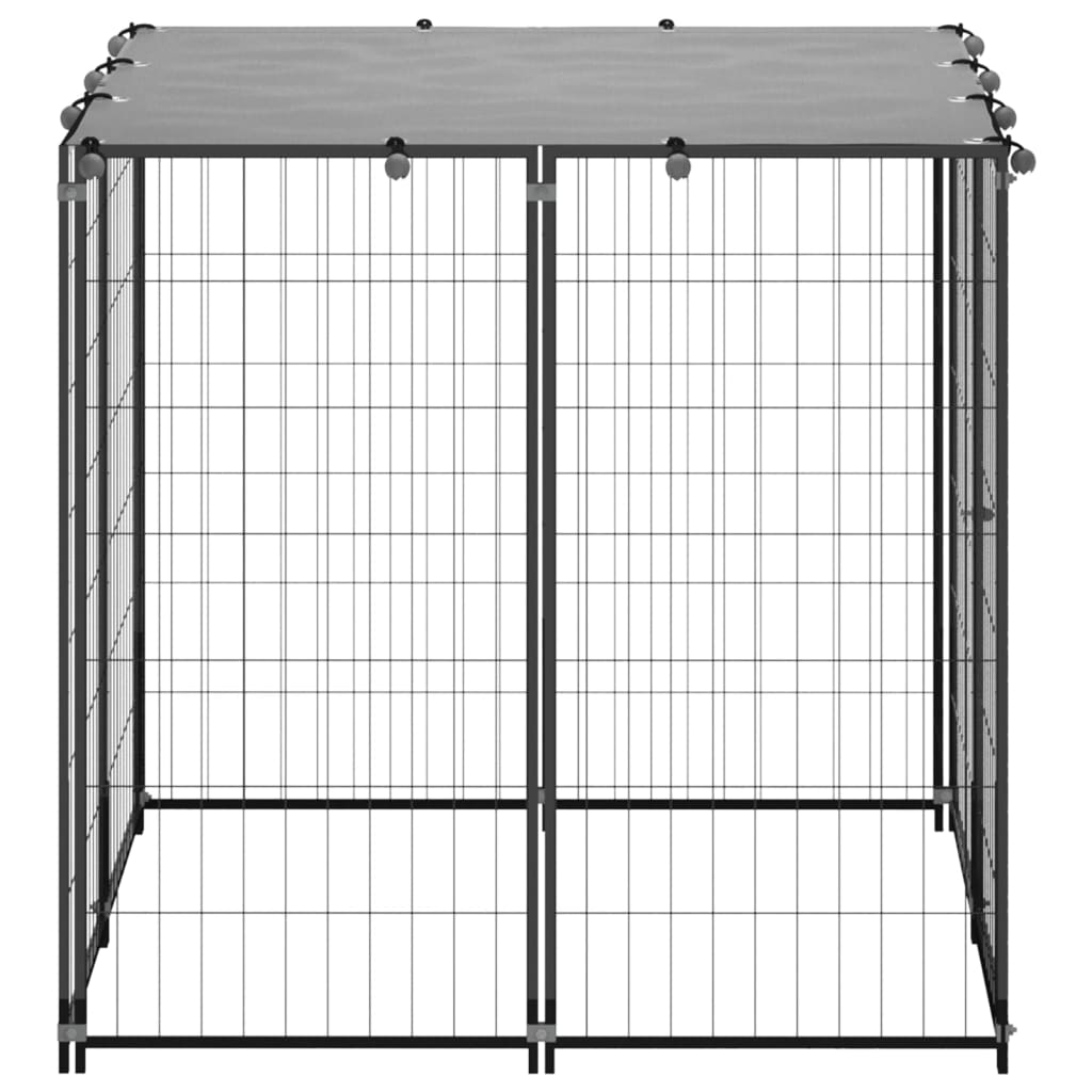 Vidaxl Dog Kennel 110x110x110 cm stalowa czarna