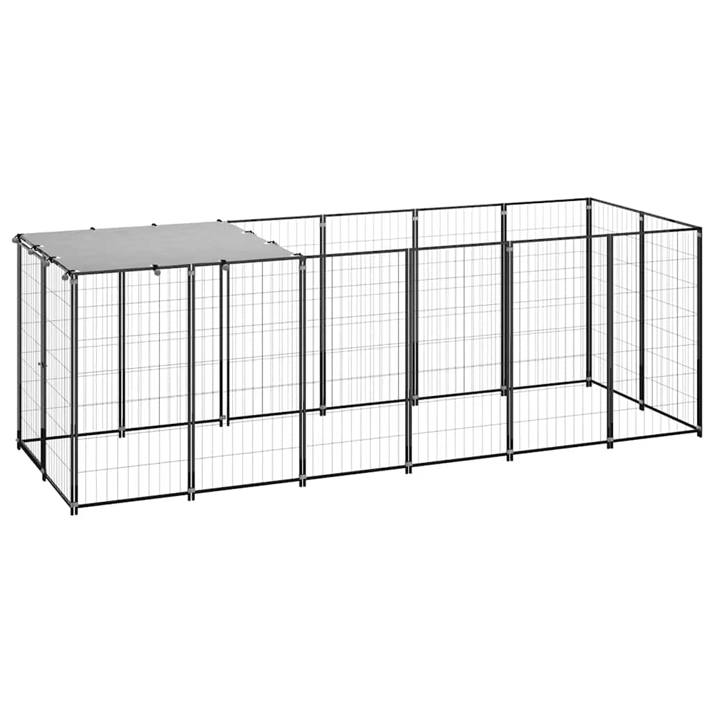 Vidaxl Dog Kennel 330x110x110 cm ocel černá
