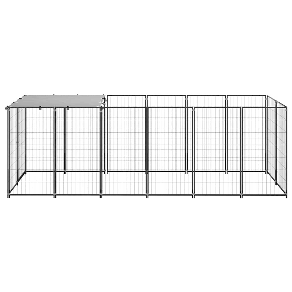 Vidaxl Dog Kennel 330x110x110 cm ocel černá
