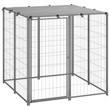 Vidaxl -Hund Kennel 110x110x110 cm Stahl Silberfarbe