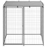 Vidaxl -Hund Kennel 110x110x110 cm Stahl Silberfarbe