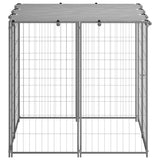 Vidaxl -Hund Kennel 110x110x110 cm Stahl Silberfarbe