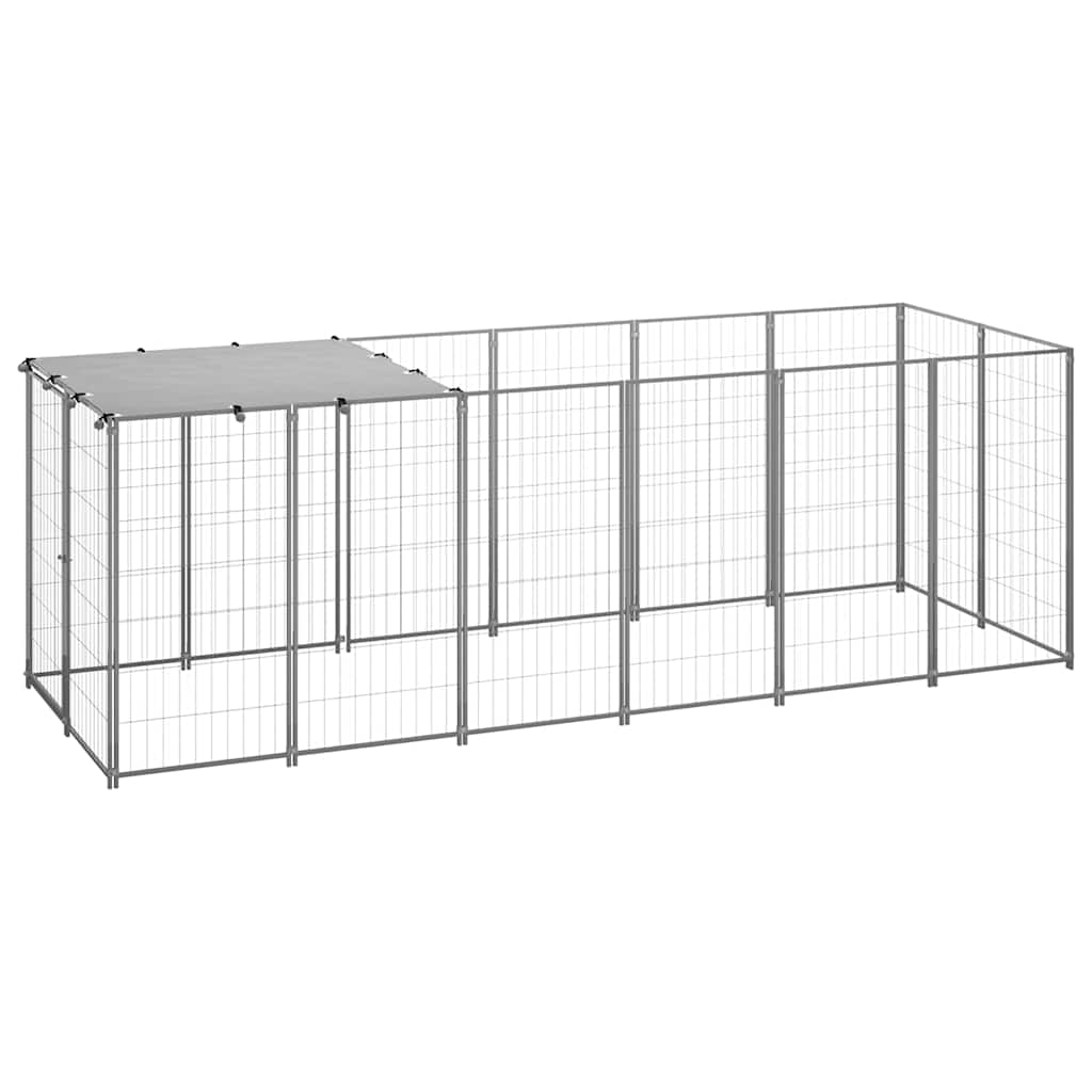 Psarna psa vidaxl 330x110x110 cm jeklena srebrna obarvana