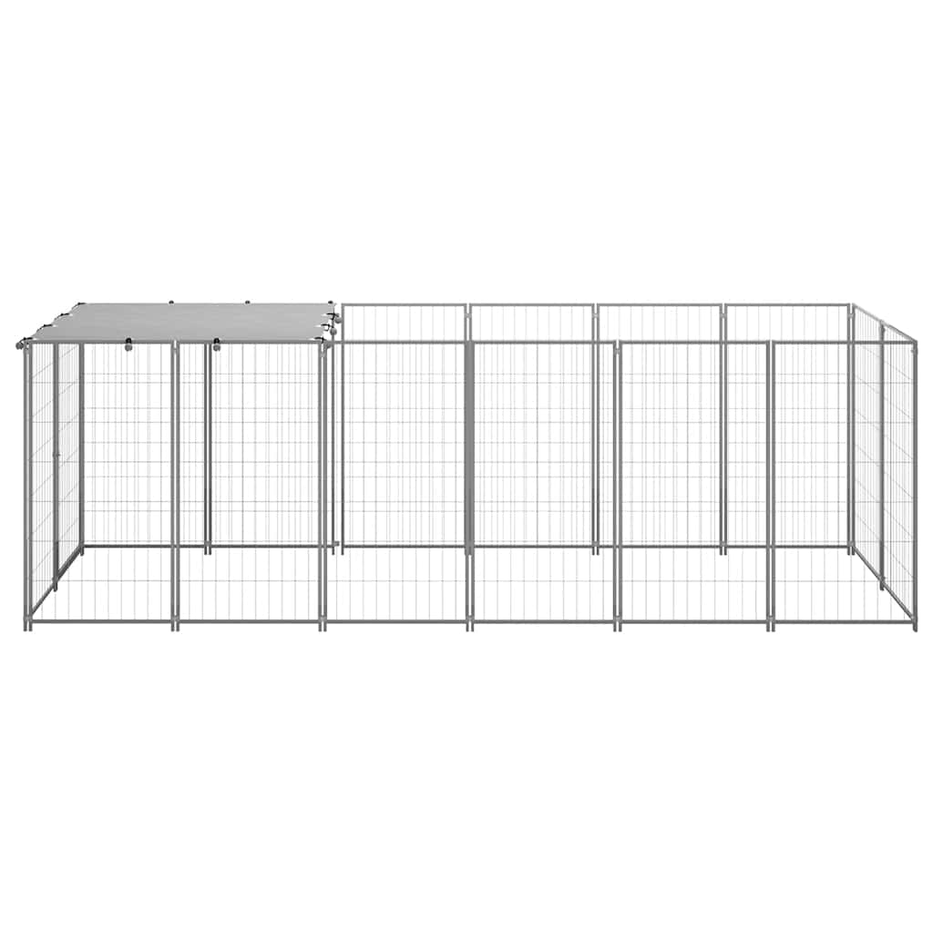 Psarna psa vidaxl 330x110x110 cm jeklena srebrna obarvana