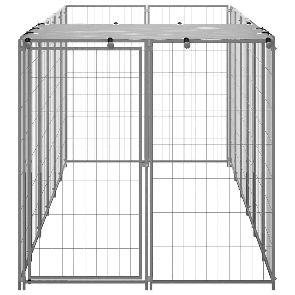 Psarna psa vidaxl 330x110x110 cm jeklena srebrna obarvana
