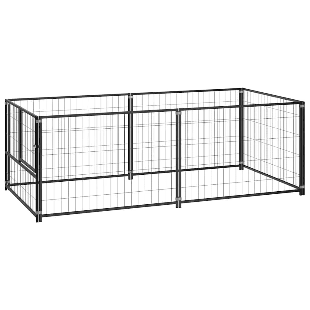 Vidaxl perrina 200x100x70 cm de acero negro
