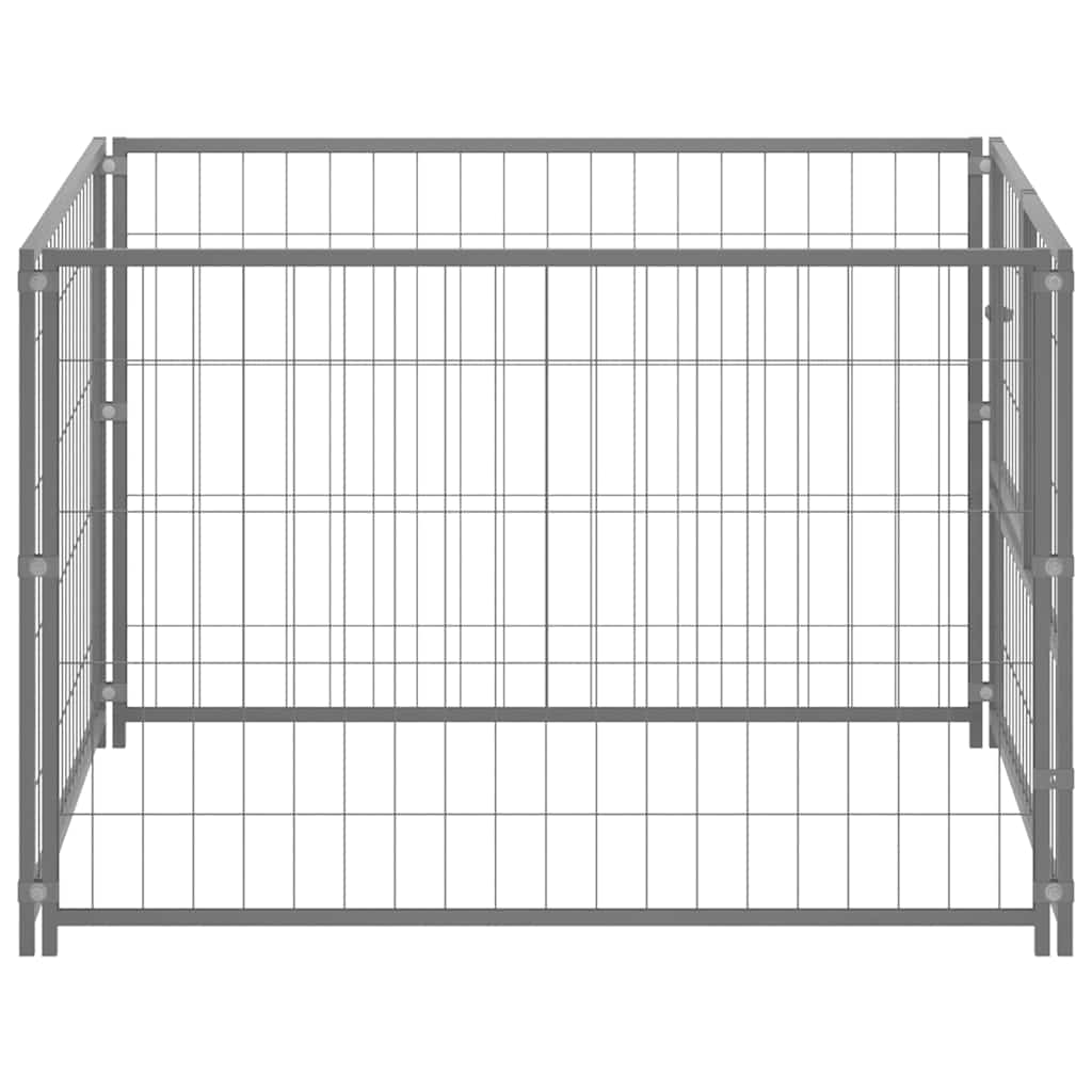 VidaXL Dog Kennel 100x100x70 cm steel silver colored