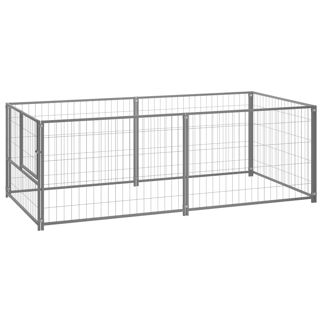 VidaXL Dog Kennel 200x100x70 cm steel silver colored