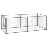 VidaXL Dog Kennel 200x100x70 cm steel silver colored