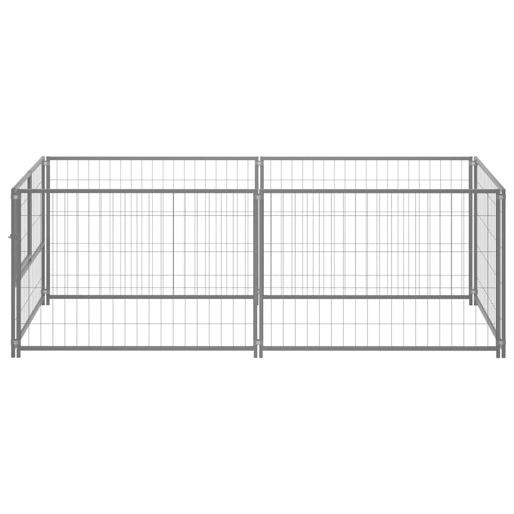 VidaXL Dog Kennel 200x100x70 cm steel silver colored