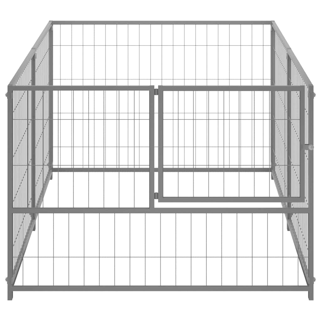 VidaXL Dog Kennel 200x100x70 cm steel silver colored