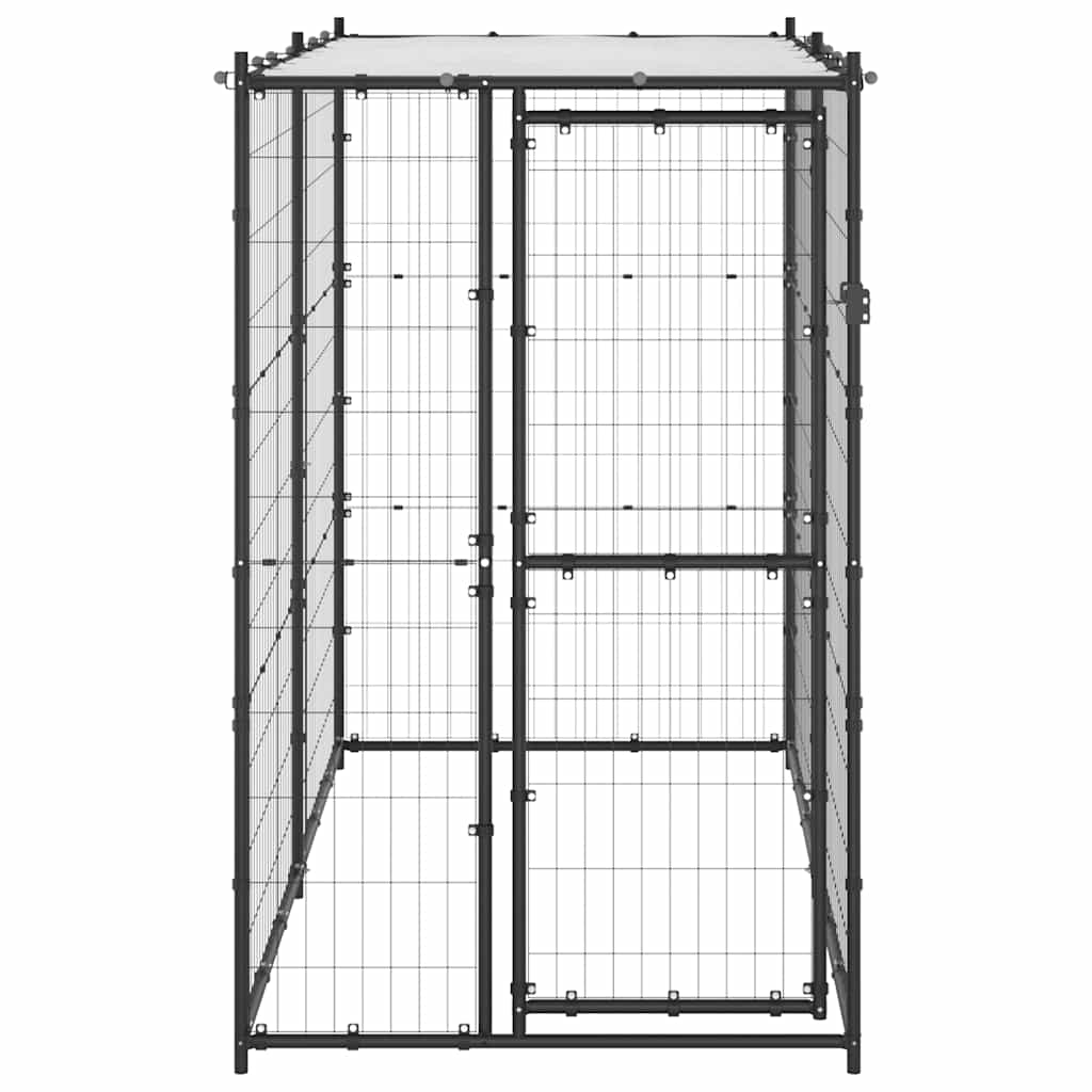 Vidaxl Dog Kennel for Outside with Roof 110x220x180 cm stål