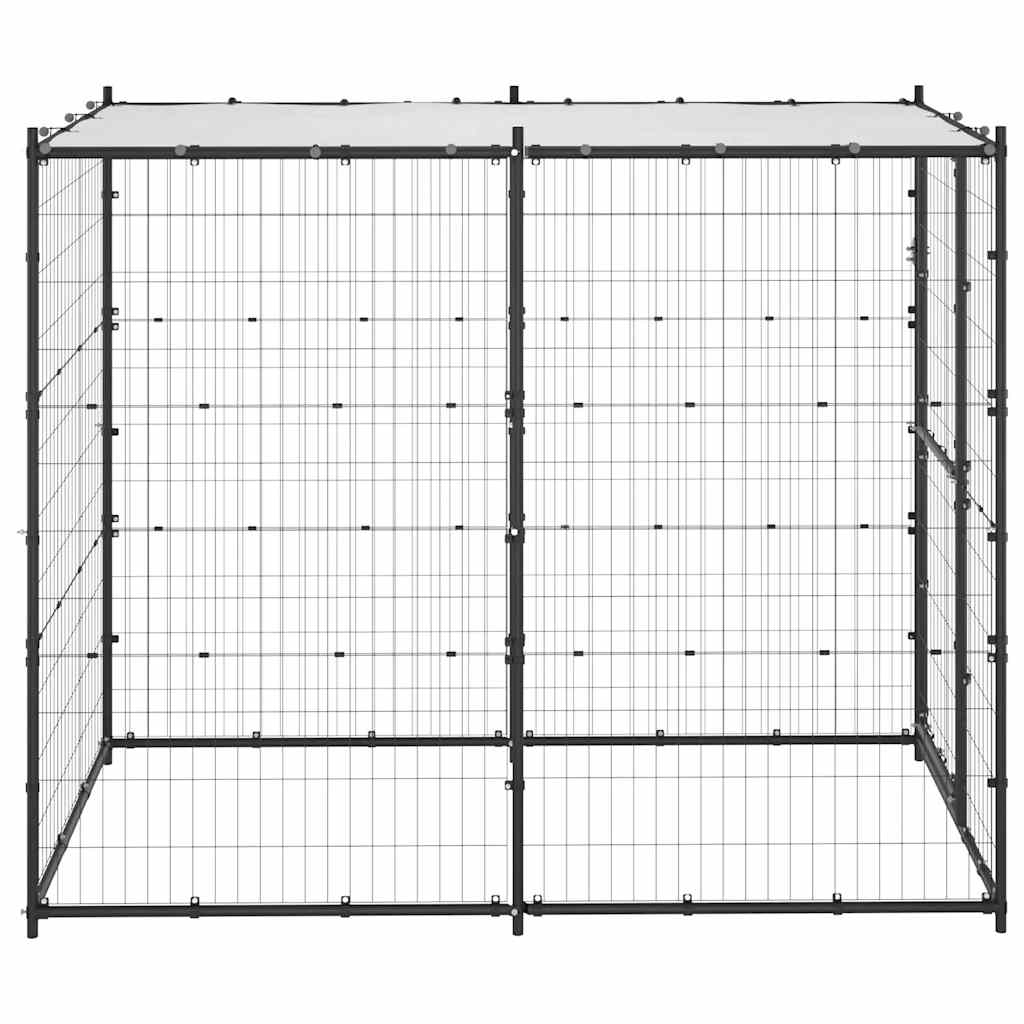 Vidaxl Dog Kennel for Outside with Roof 110x220x180 cm stål