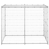 Vidaxl dog kennel outside with roof 110x220x180 cm galvanized steel