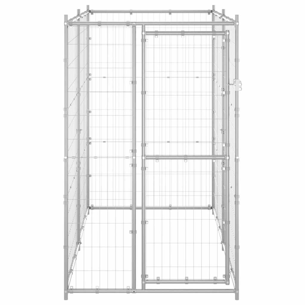 Vidaxl dog kennel for outside 110x220x180 cm galvanized steel