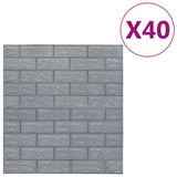 Vidaxl 3D Wallpaper autoadesivo 40 St Brick Anthracite-colorato