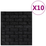 Vidaxl 3d Tapete Selbstklebend 10 St. Ziegelschwarz schwarz
