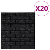 Vidaxl 3D Wallpaper auto-adesivo 20 St Brick Black