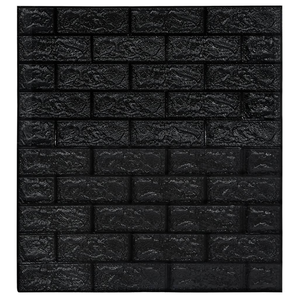 Vidaxl 3D Wallpaper auto-adesivo 20 St Brick Black
