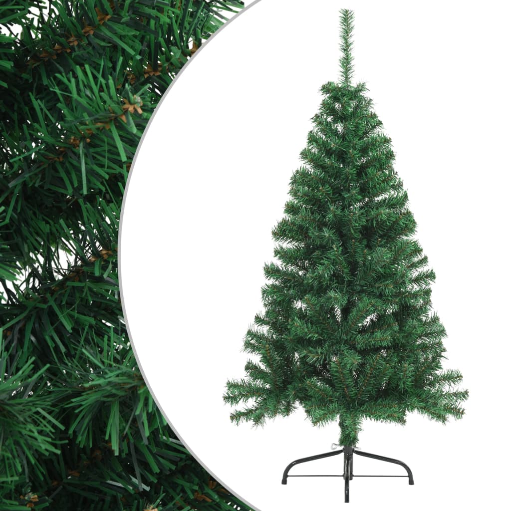 VidaXL Kunstkerstboom with standard half past 120 cm PVC green