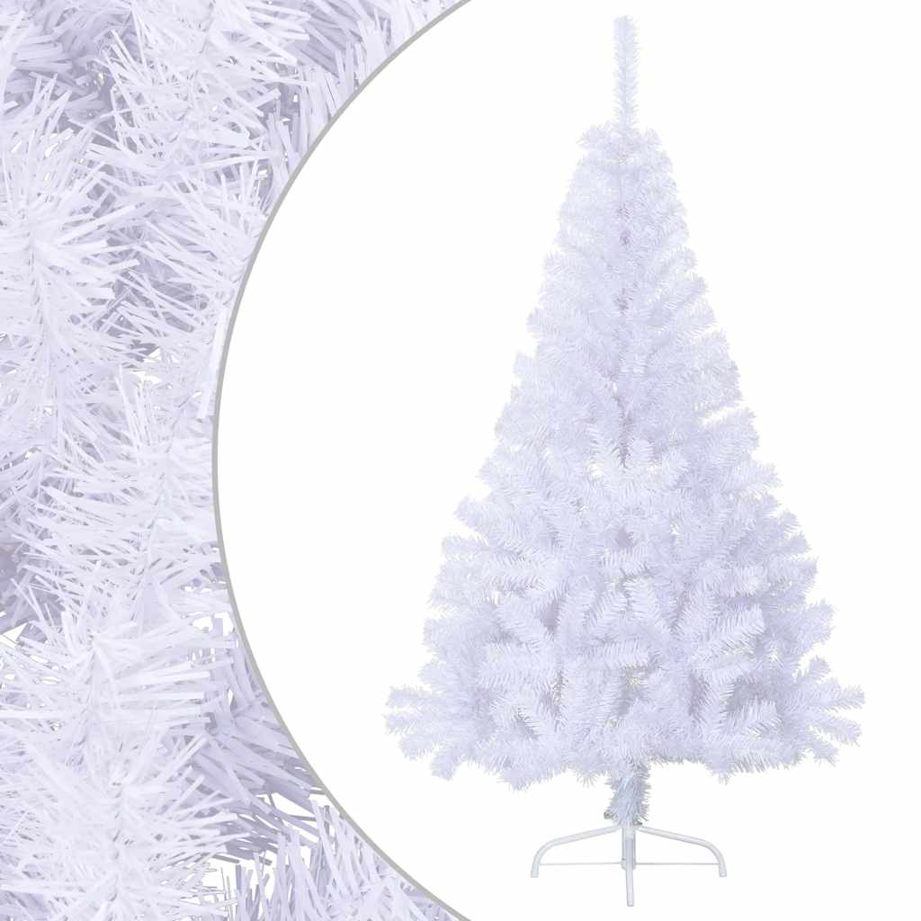 Vidaxl Kunstkerstboom med standard halv 150 cm pvc vit