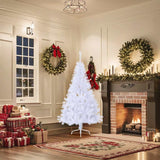 Vidaxl Kunstkerstboom med standard halv 150 cm pvc vit