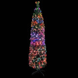 Vidaxl Kunstkerstboom con fibra óptica estrecha estándar de 150 cm