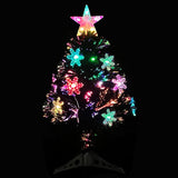 Árvore de Natal de Vidaxl com flocos de neve LED 64 cm de fibra óptica preta