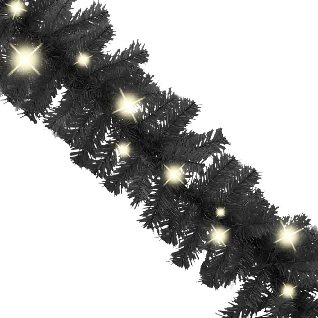 Vidaxl Božična girlanda z LED lučmi 5 m črna