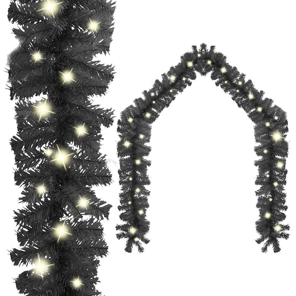 VidaXL Christmas garland with LED lights 20 m black