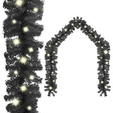 VidaXL Christmas garland with LED lights 20 m black