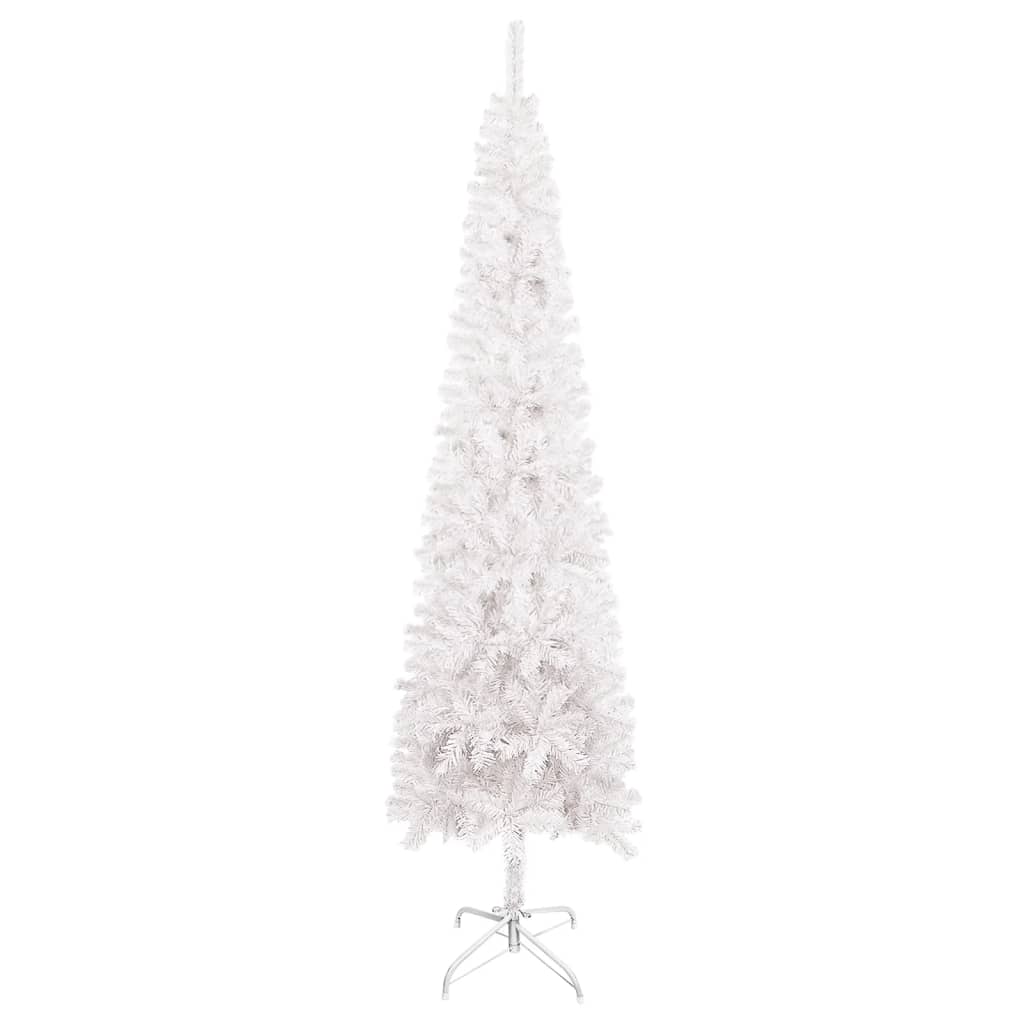 Vidaxl božično drevo ozko 120 cm bela