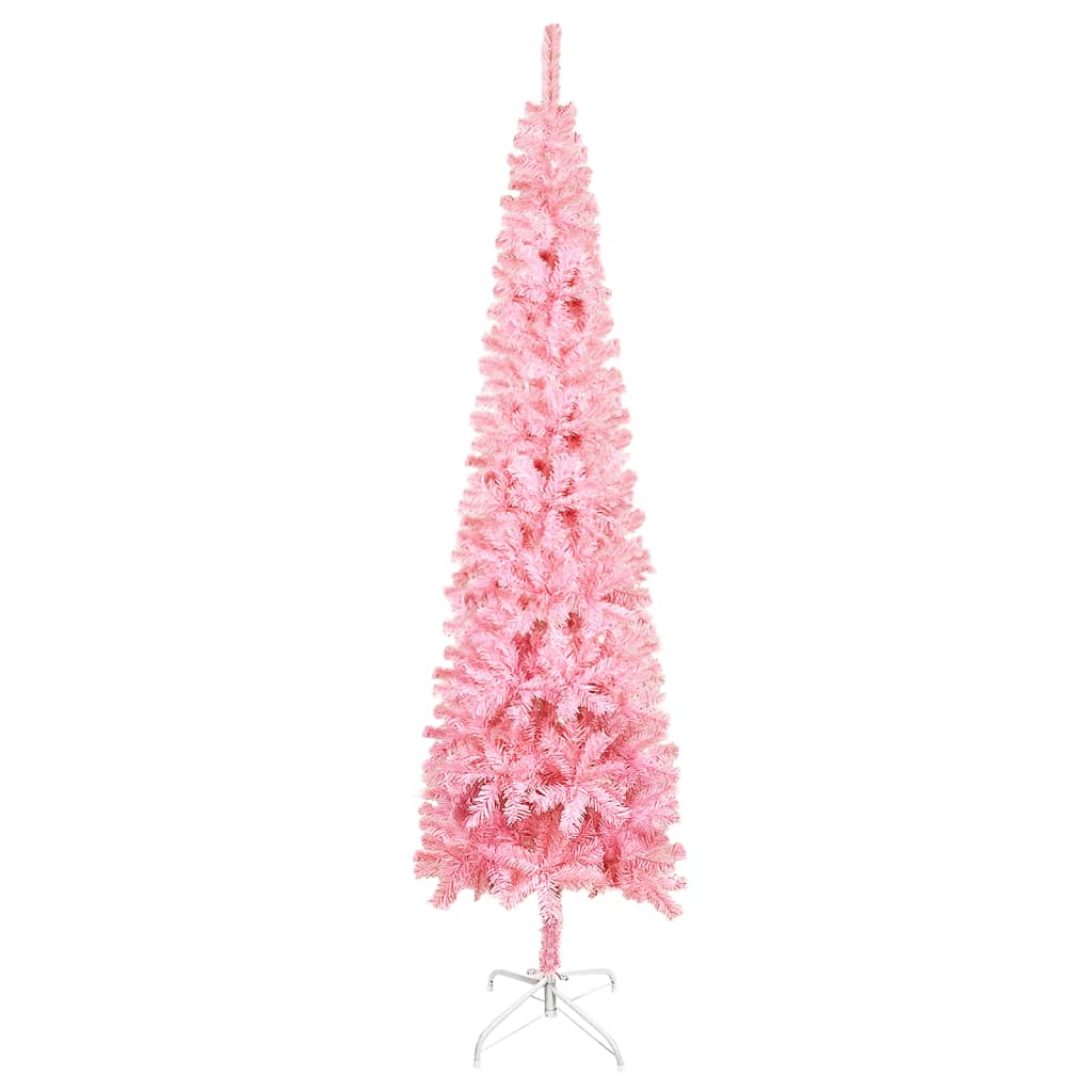 Vidaxl božično drevo ozko 120 cm roza