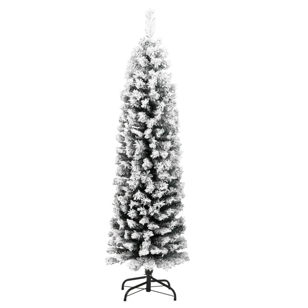 Vidaxl Kunstiskore mat Schnéi schmuel 120 cm pvc gréng