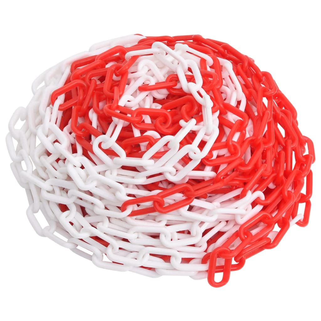 Catena di sicurezza Vidaxl Ø 6 mm 100 m di plastica rossa e bianca