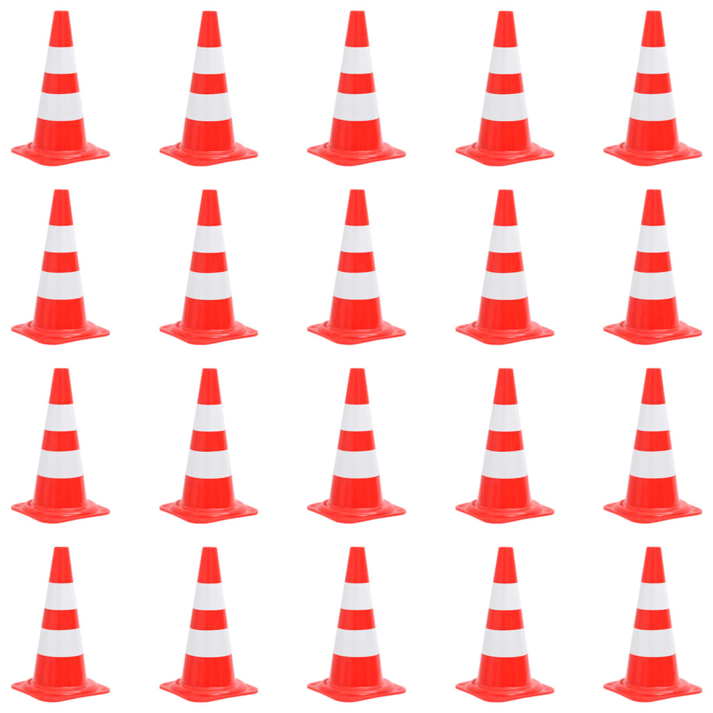 Vidaxl traffic cone 20 pcs reflective 50 cm red and white